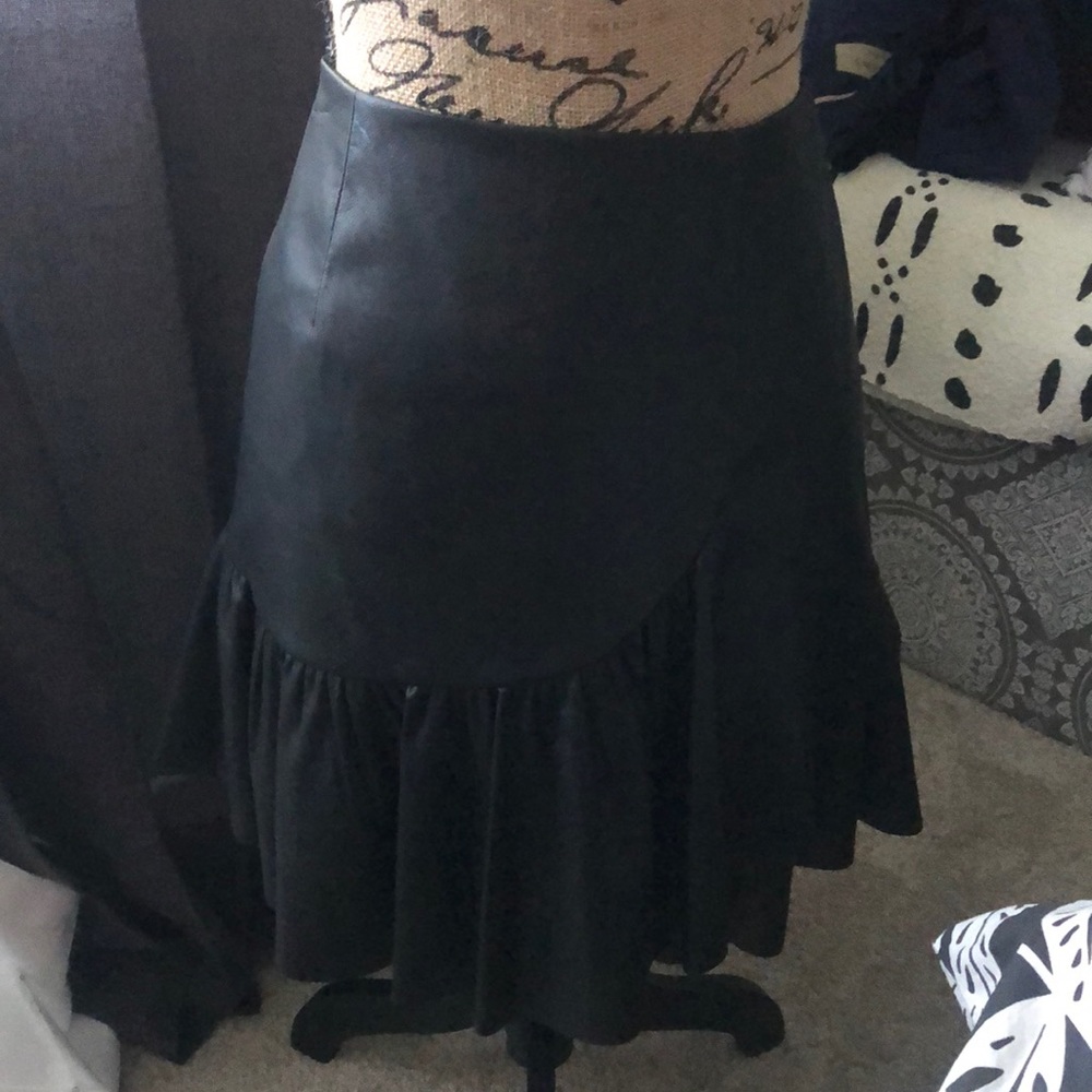 Soft leather black skirt